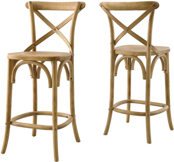 brown kitchen bar stools Modway Furniture Natural