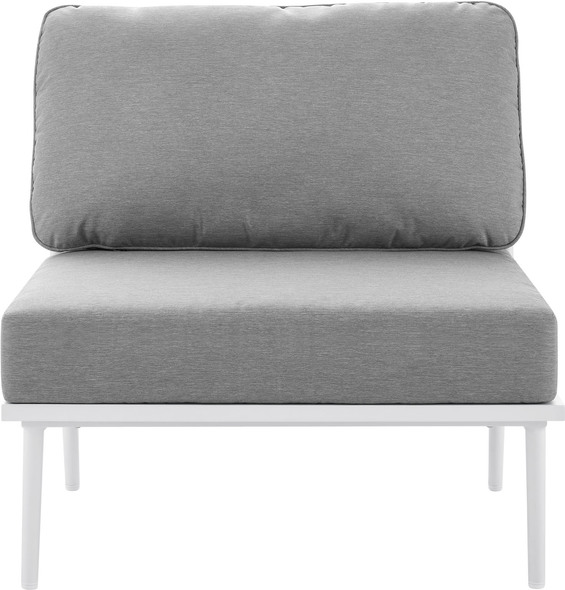 white leather living room chairs Modway Furniture Sofa Sectionals White Gray