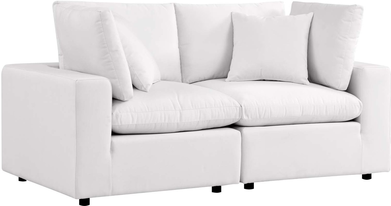 sectional couch left chaise Modway Furniture Bar and Dining White