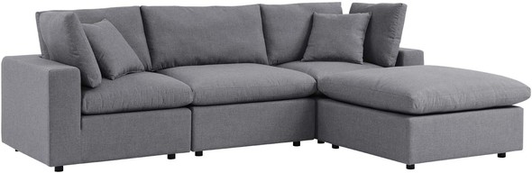 small leather sectional sofa with chaise Modway Furniture Sofa Sectionals Gray