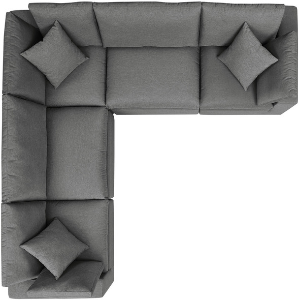 cream small sectional Modway Furniture Bar and Dining Charcoal