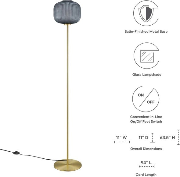 white and gold pendant light kitchen Modway Furniture Floor Lamps Black Satin Brass