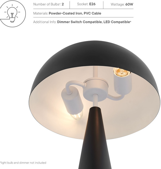 art nouveau tiffany lamp Modway Furniture Table Lamps Black
