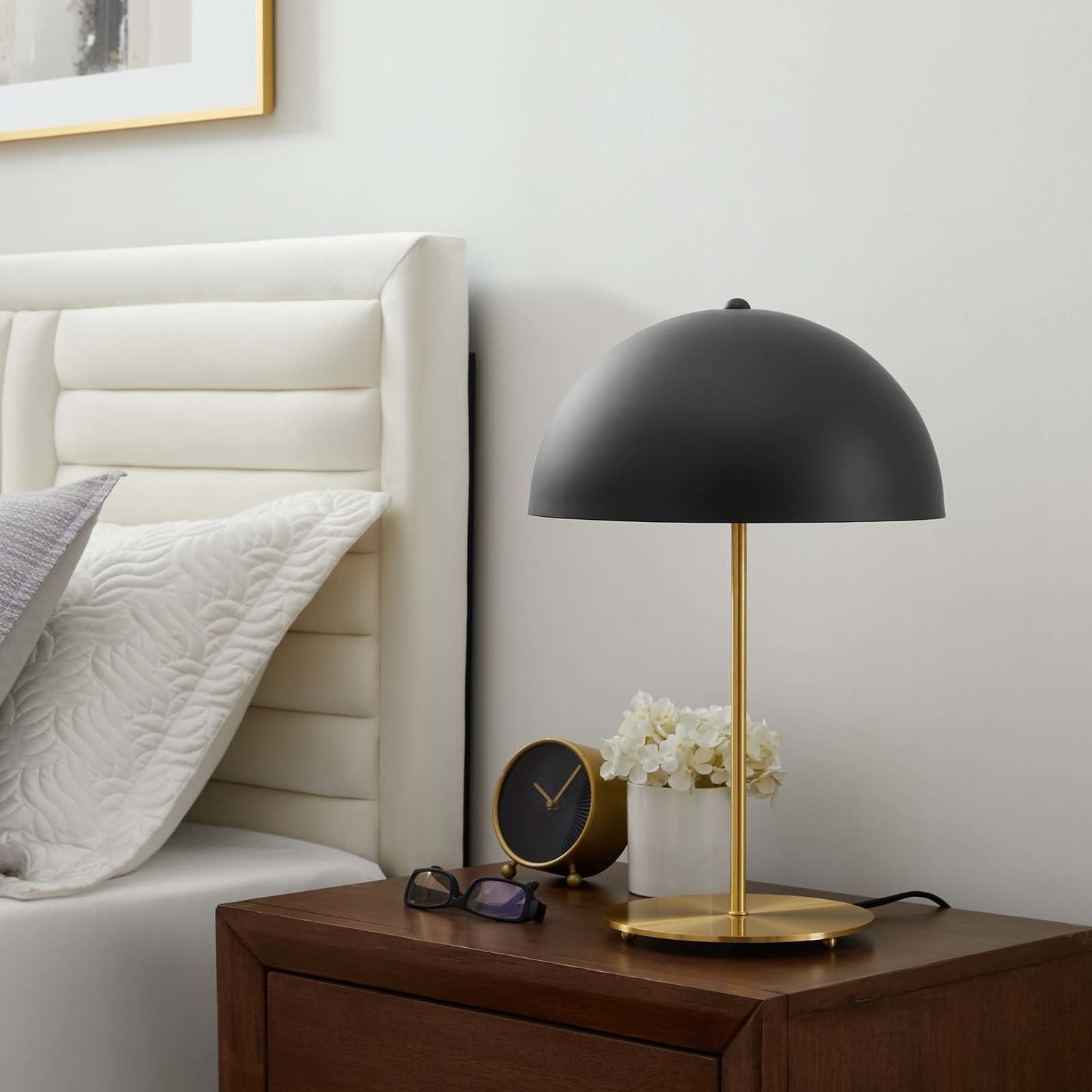 art sconce Modway Furniture Table Lamps Black Satin Brass