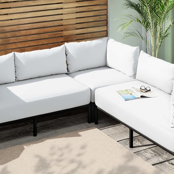 outdoor bed with cover Modway Furniture Daybeds and Lounges Ivory White