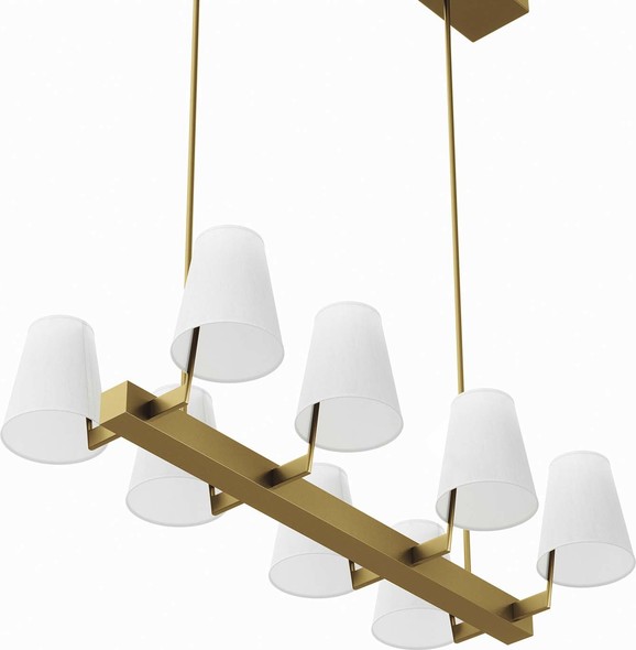 hanging chandelier lights Modway Furniture Ceiling Lamps White Satin Brass