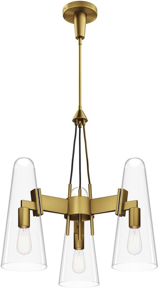 modern black hanging light Modway Furniture Clear Satin Brass
