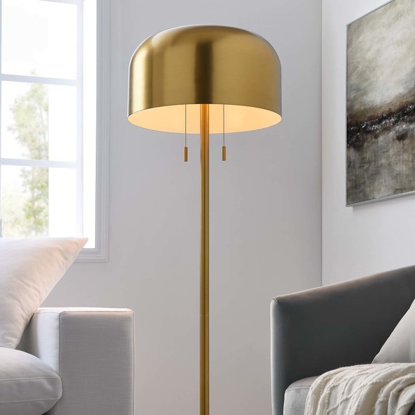 led fancy light for home Modway Furniture Floor Lamps Satin Brass