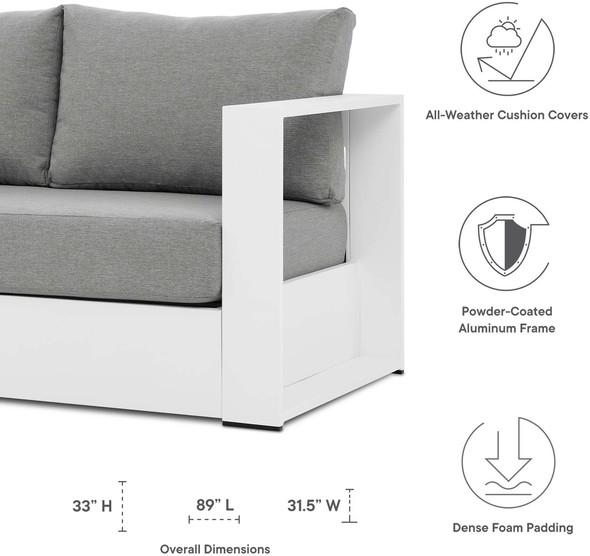 sectional sofa with two chaise lounges Modway Furniture Sofa Sectionals White Gray