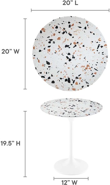 end table with outlet Modway Furniture Tables Accent Tables White Terrazzo