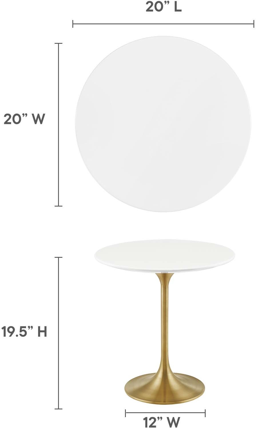 copper accent table Modway Furniture Tables Gold White