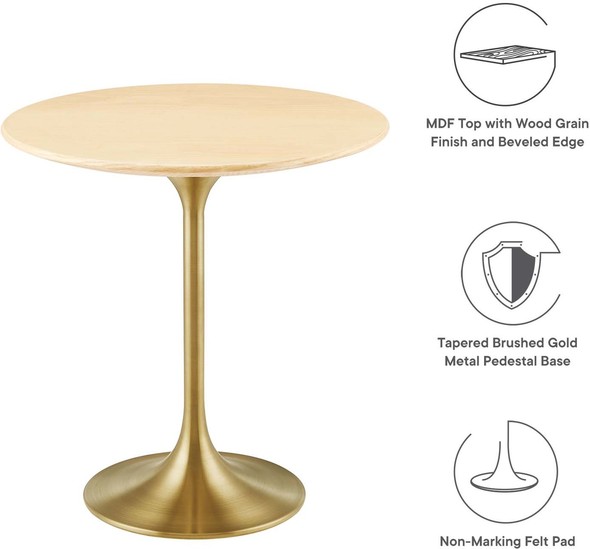 wooden table stand Modway Furniture Tables Accent Tables Gold Natural