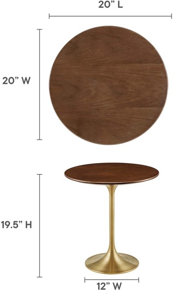 modern coffee table Modway Furniture Tables Gold Walnut