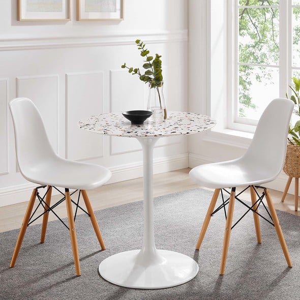 6 piece round dining table set Modway Furniture Bar and Dining Tables White White