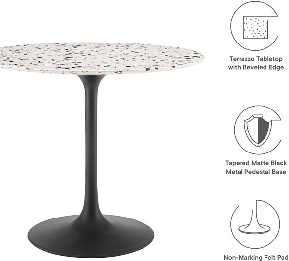 round dining room table Modway Furniture Bar and Dining Tables Black White