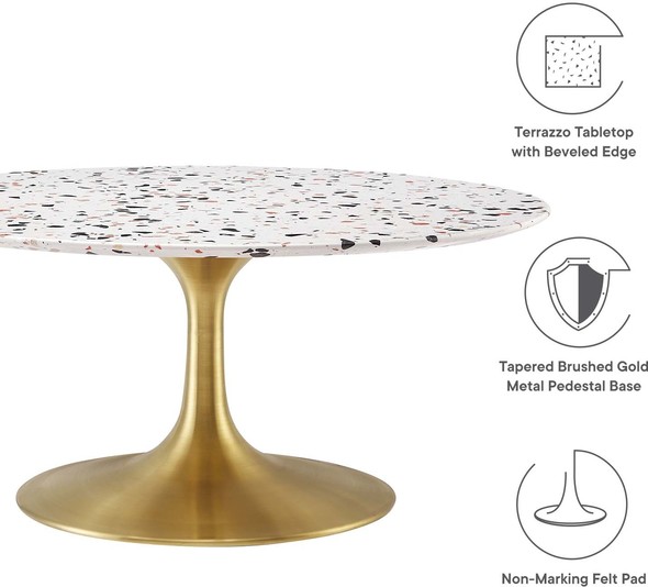 basic coffee table Modway Furniture Tables Gold White