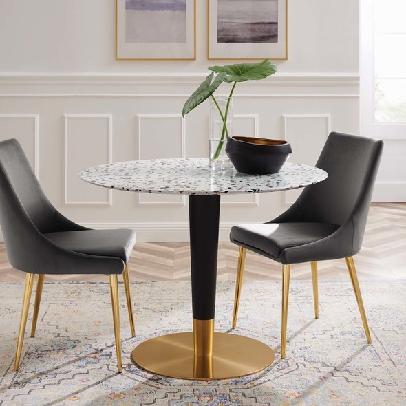 6 chairs dining table sets Modway Furniture Bar and Dining Tables Gold White