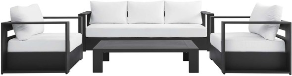 3 piece outdoor sofa set Modway Furniture Sofa Sectionals Gray White