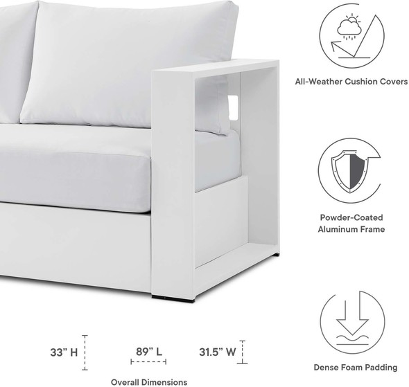 sectional garden sofa Modway Furniture Sofa Sectionals White White