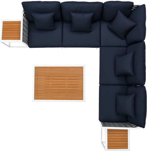 microfiber sectional sofa Modway Furniture Sofa Sectionals White Navy