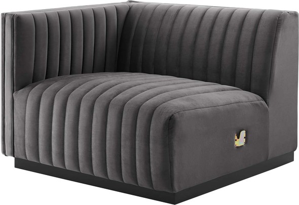 navy couch sectional Modway Furniture Sofas and Armchairs Black Gray