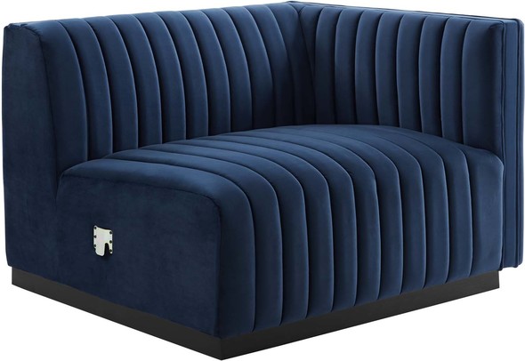 contemporary sectional couch Modway Furniture Sofas and Armchairs Black Midnight Blue