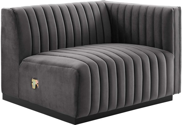 leather sectional couch near me Modway Furniture Sofas and Armchairs Black Gray
