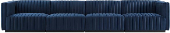 gray leather couch sectional Modway Furniture Sofas and Armchairs Black Midnight Blue