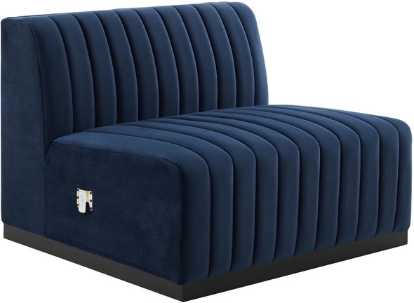 large couch with pull out bed Modway Furniture Sofas and Armchairs Black Midnight Blue