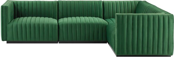 leather sectional right facing Modway Furniture Sofas and Armchairs Black Emerald