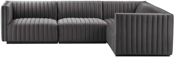 couch with chaise and bed Modway Furniture Sofas and Armchairs Black Gray