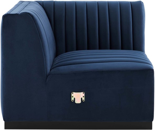 cream velvet sofas Modway Furniture Sofas and Armchairs Black Midnight Blue