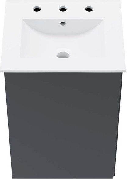 bathroom counter cabinet Modway Furniture Vanities Gray White