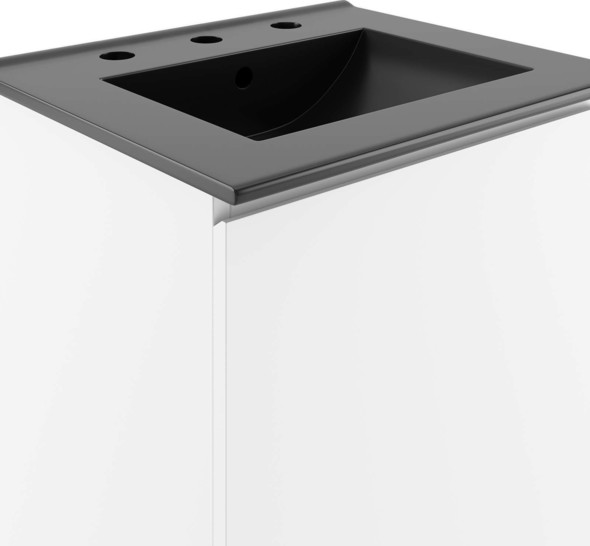bathroom cabinet drawer Modway Furniture Vanities White Black