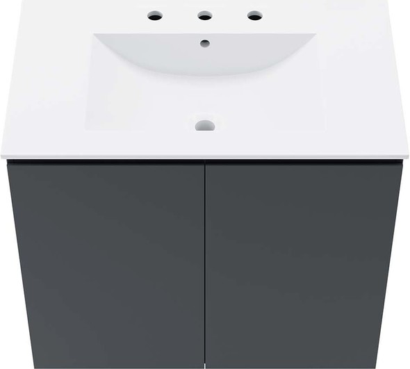 two vanity bathroom Modway Furniture Vanities Gray White