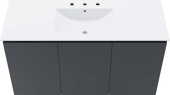 bathroom sink top view Modway Furniture Vanities Gray White