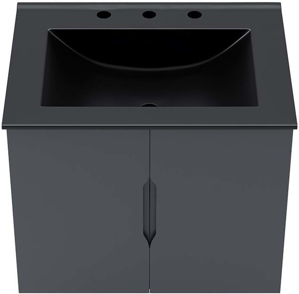 bathroom black cabinets Modway Furniture Vanities Gray Black