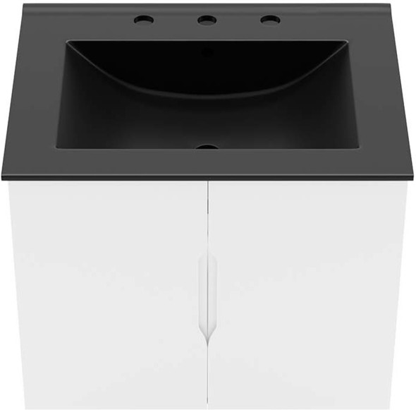 one sink long vanity Modway Furniture Vanities White Black
