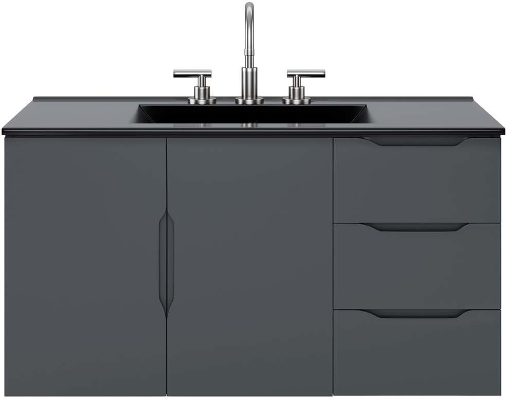 cherry bathroom vanity Modway Furniture Vanities Gray Black