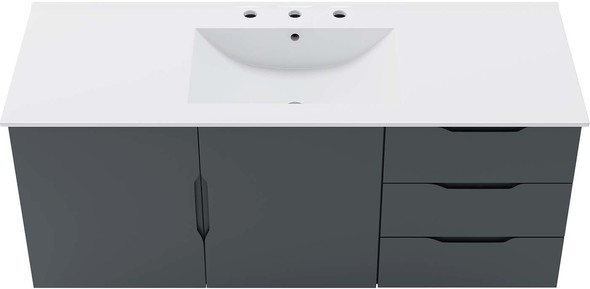small bathroom vanity with drawers Modway Furniture Vanities Gray White