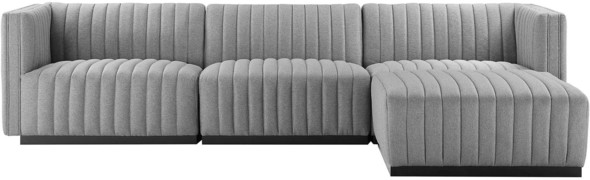 sectional sofa with speakers Modway Furniture Sofas and Armchairs Black Light Gray