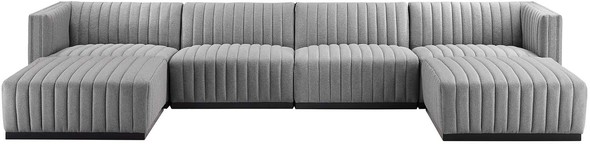 left facing sleeper sectional Modway Furniture Sofas and Armchairs Black Light Gray