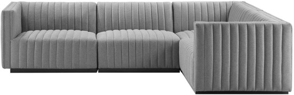 charcoal sectional couch Modway Furniture Sofas and Armchairs Black Light Gray