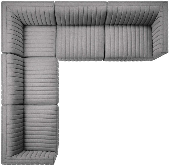 navy sofa with chaise Modway Furniture Sofas and Armchairs Black Light Gray