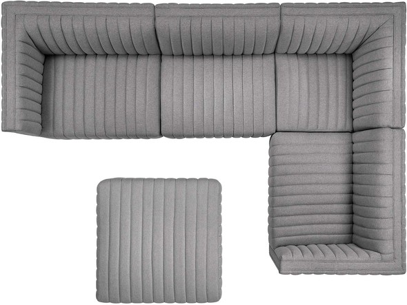 sleeper sectional brown Modway Furniture Sofas and Armchairs Black Light Gray