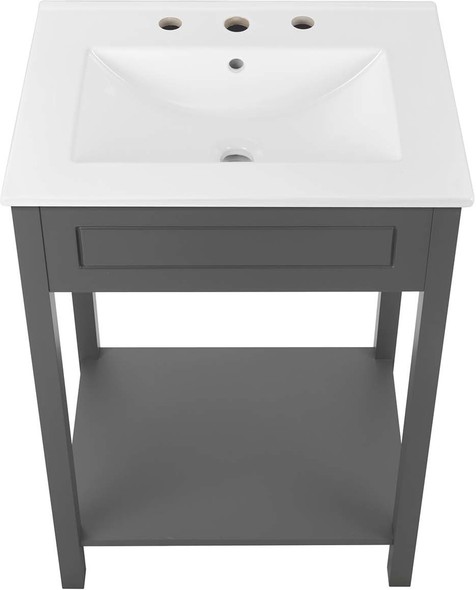 bathroom cabinet free standing Modway Furniture Vanities Gray White
