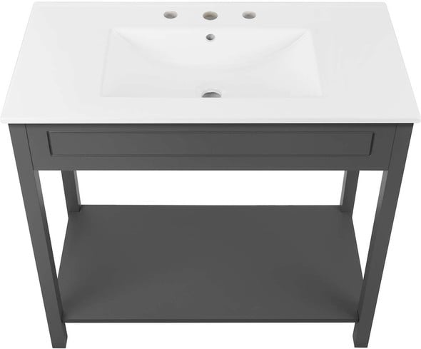 big bathroom vanity Modway Furniture Vanities Gray White