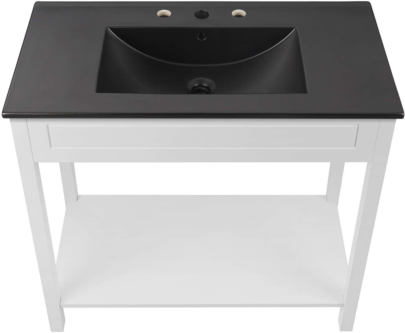 one sink bathroom vanity Modway Furniture Vanities White Black