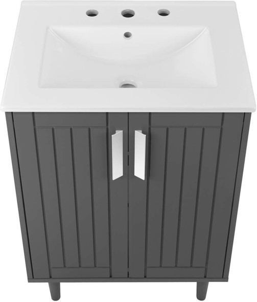 two vanity bathroom ideas Modway Furniture Vanities Gray White