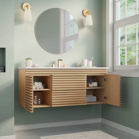 bathroom side cabinets Modway Furniture Vanities Oak White